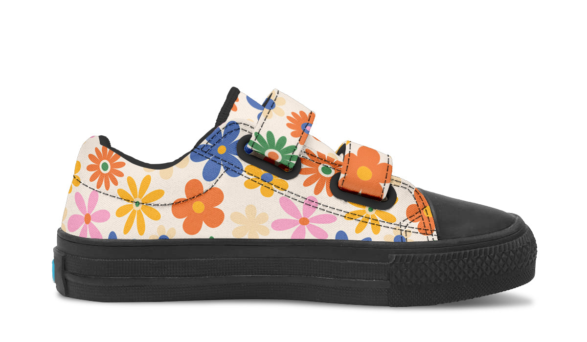 Zapatos para niños de caña baja con flores de colores 