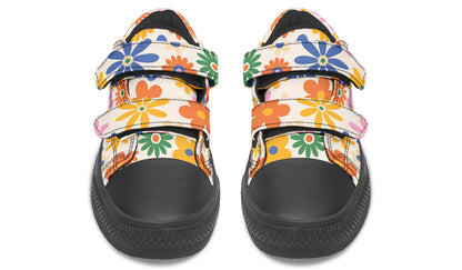 Zapatos para niños de caña baja con flores de colores 