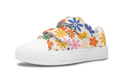 Zapatos para niños de caña baja con flores de colores 