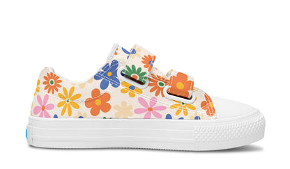 Zapatos para niños de caña baja con flores de colores 