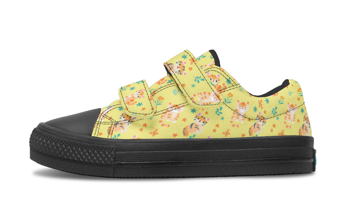 Kids Shoes Low Tops Floral Cats