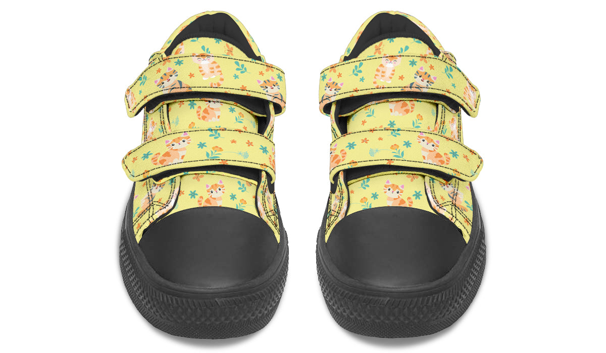 Kids Shoes Low Tops Floral Cats