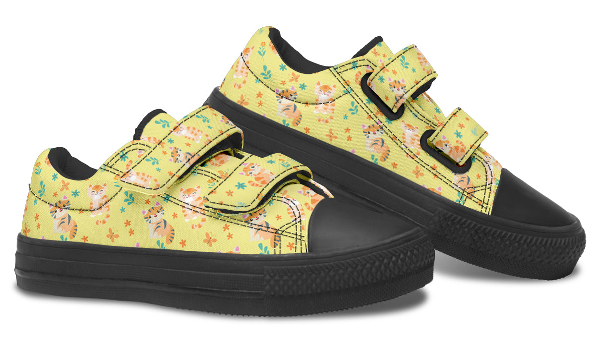 Kids Shoes Low Tops Floral Cats