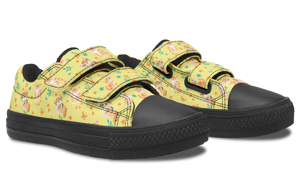 Kids Shoes Low Tops Floral Cats