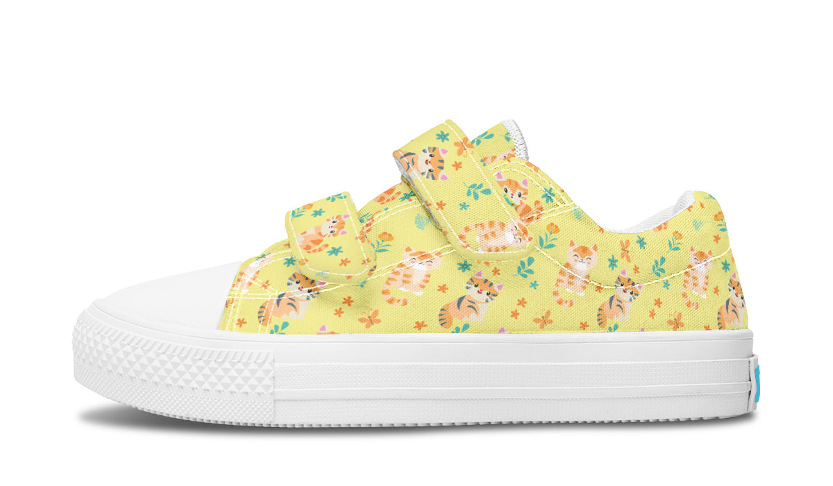 Kids Shoes Low Tops Floral Cats