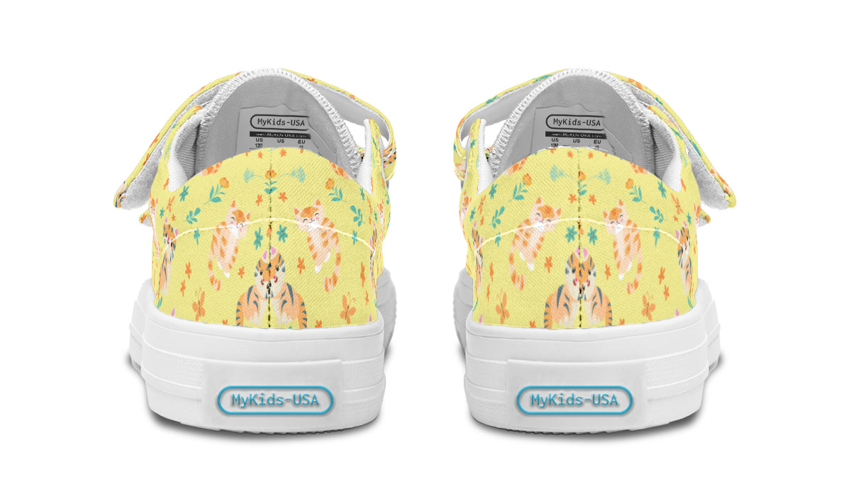 Kids Shoes Low Tops Floral Cats