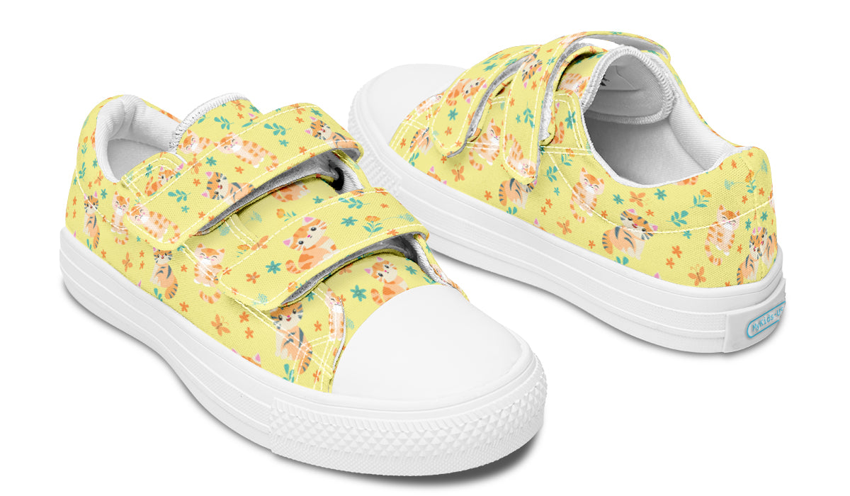 Kids Shoes Low Tops Floral Cats