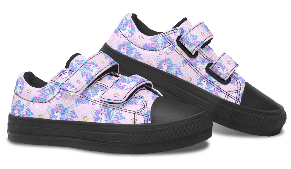 Kids Shoes Low Tops Flying Unicorn