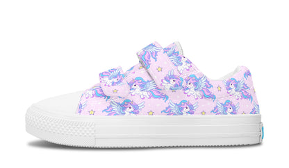 Kids Shoes Low Tops Flying Unicorn