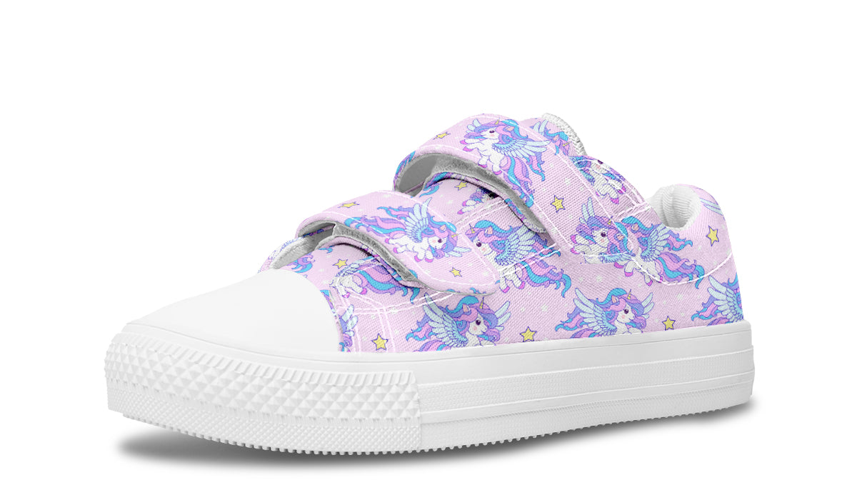 Kids Shoes Low Tops Flying Unicorn