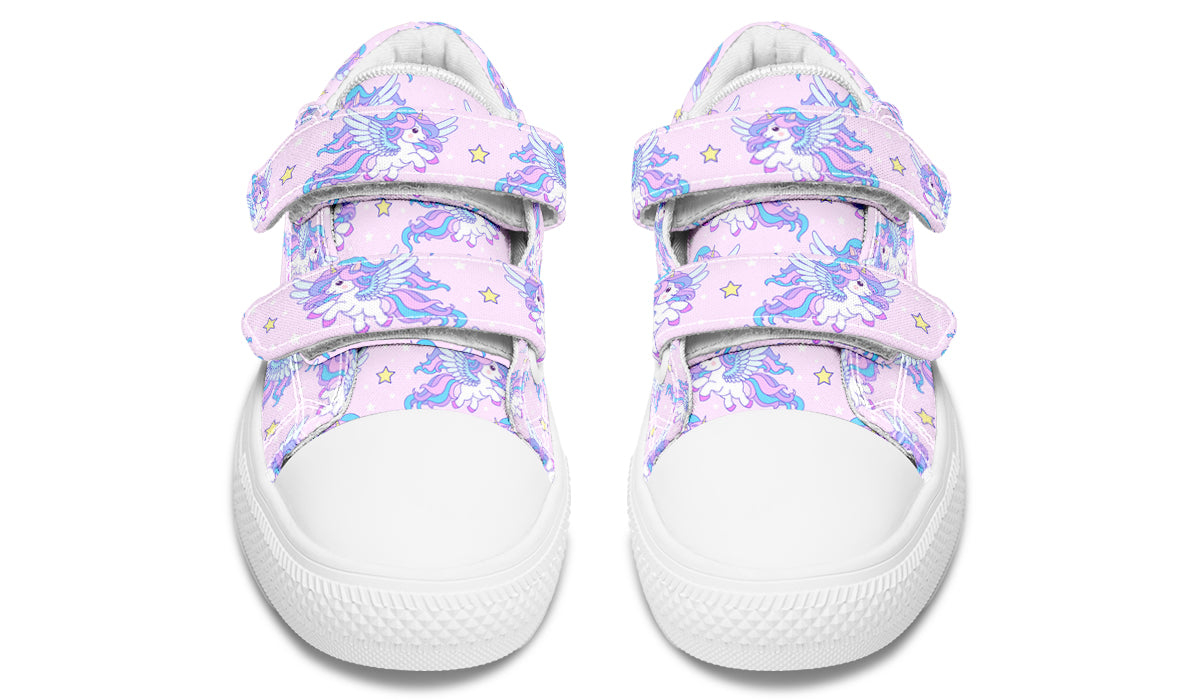 Kids Shoes Low Tops Flying Unicorn