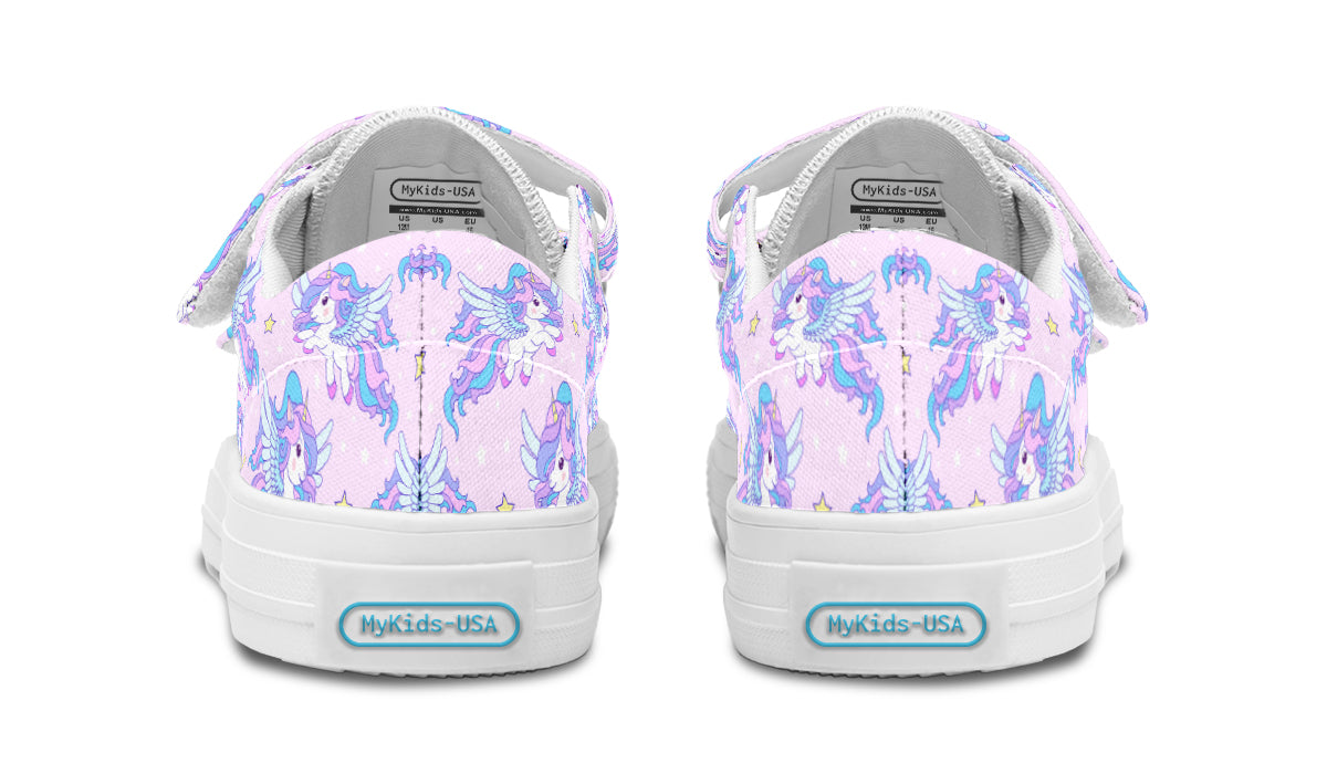 Kids Shoes Low Tops Flying Unicorn