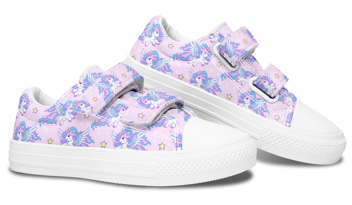 Kids Shoes Low Tops Flying Unicorn