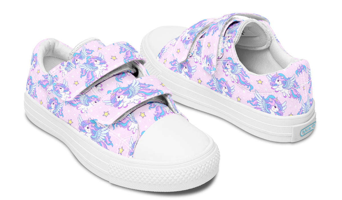 Kids Shoes Low Tops Flying Unicorn