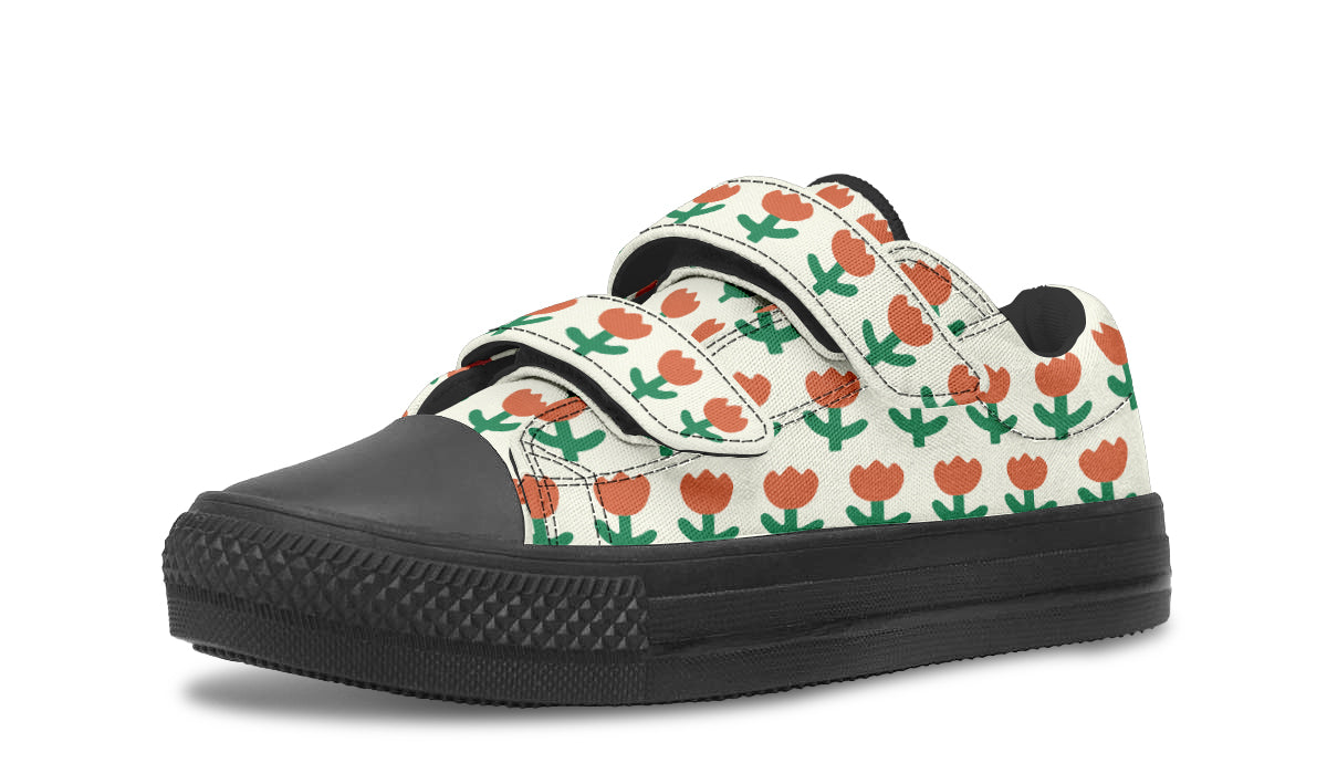 Zapatos para niños de caña baja con estampado floral 