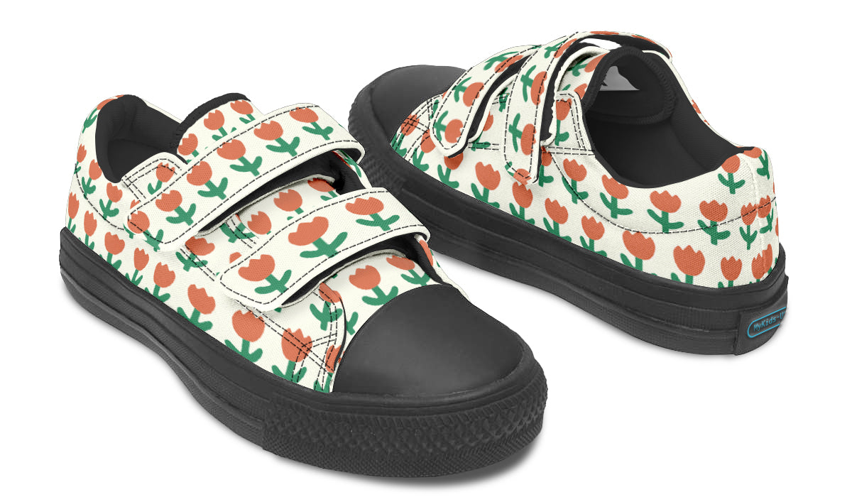 Zapatos para niños de caña baja con estampado floral 