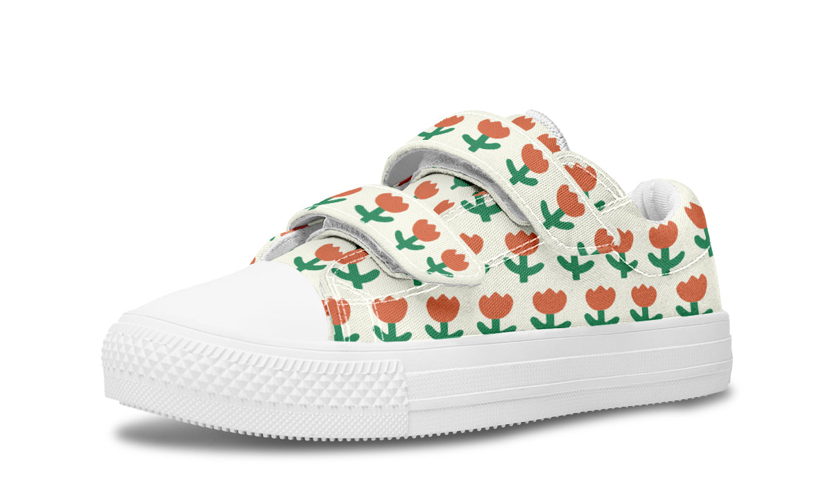 Zapatos para niños de caña baja con estampado floral 