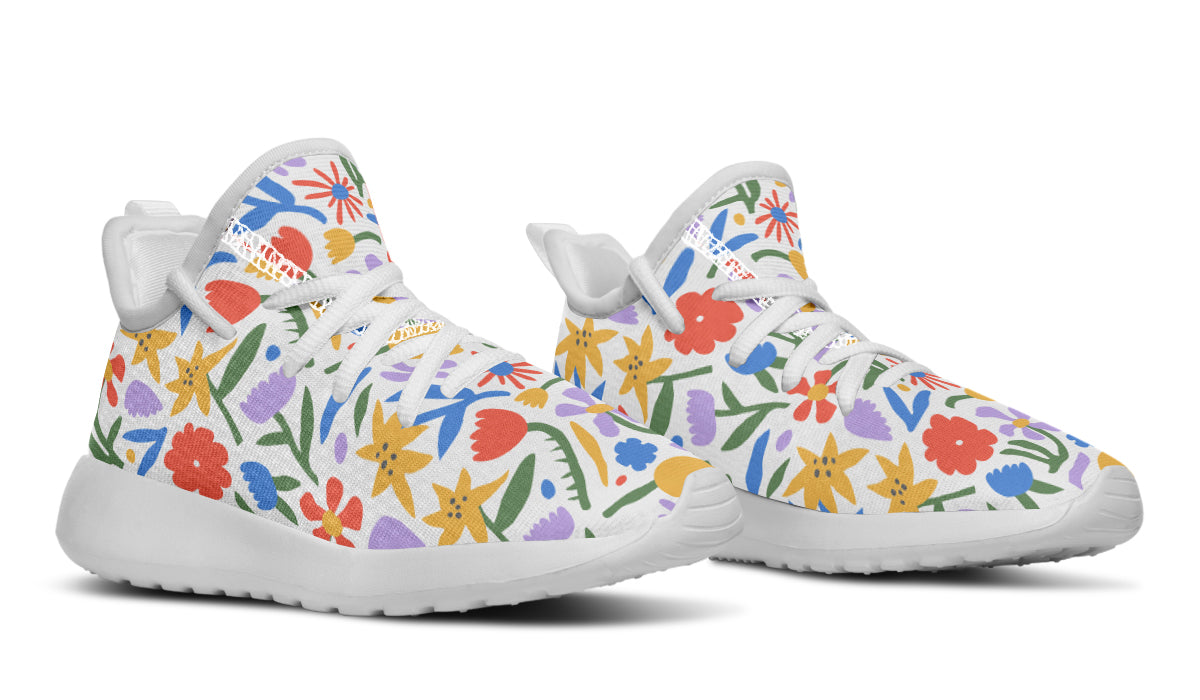 Kids Shoes Sneakers Abstract Flowers