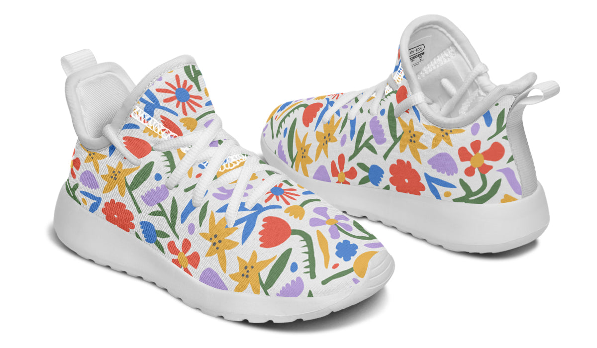 Kids Shoes Sneakers Abstract Flowers