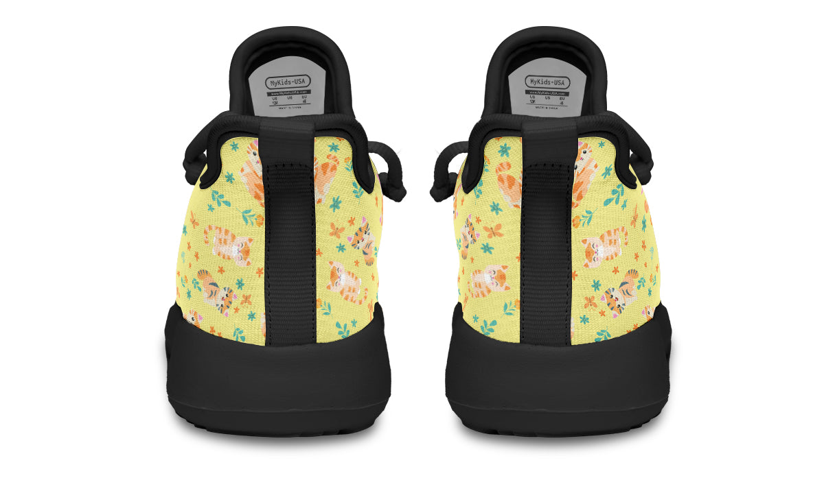 Zapatillas de deporte para niños con diseño de gatos y flores 