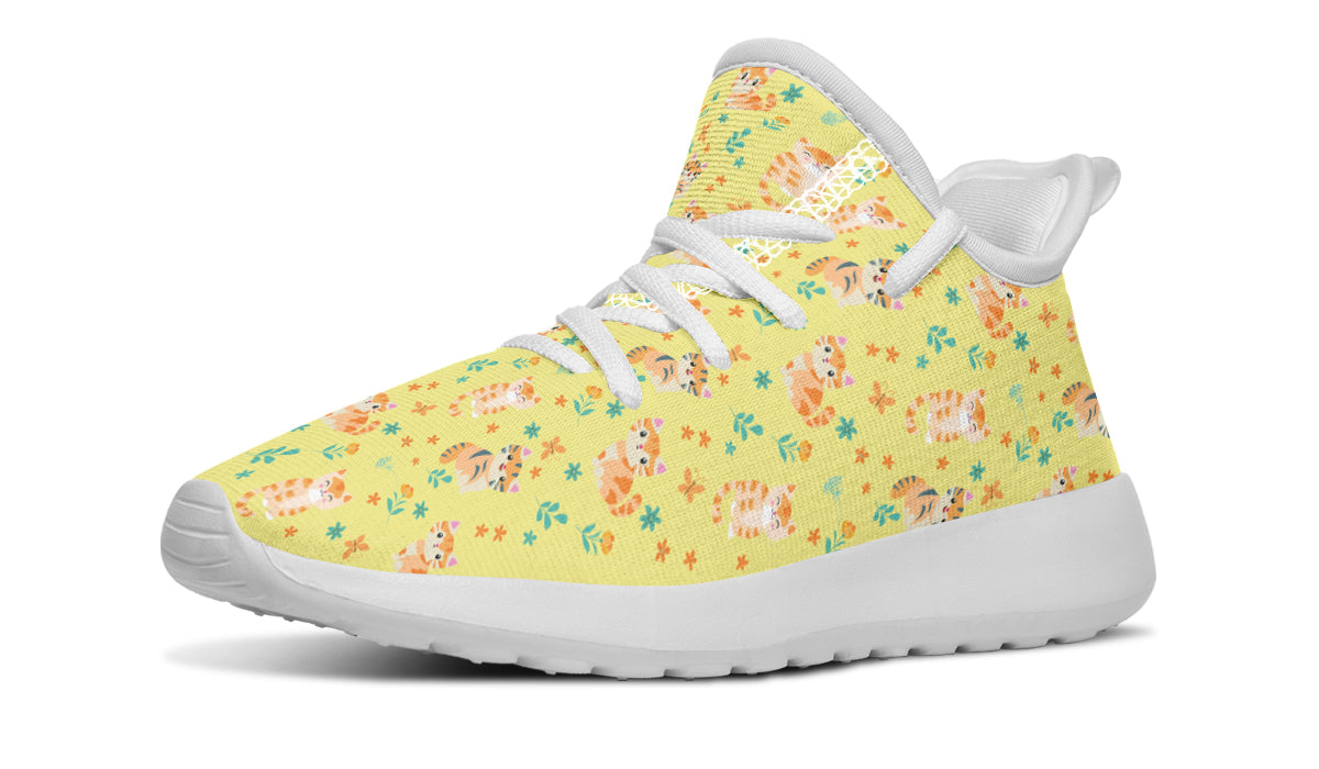 Zapatillas de deporte para niños con diseño de gatos y flores 