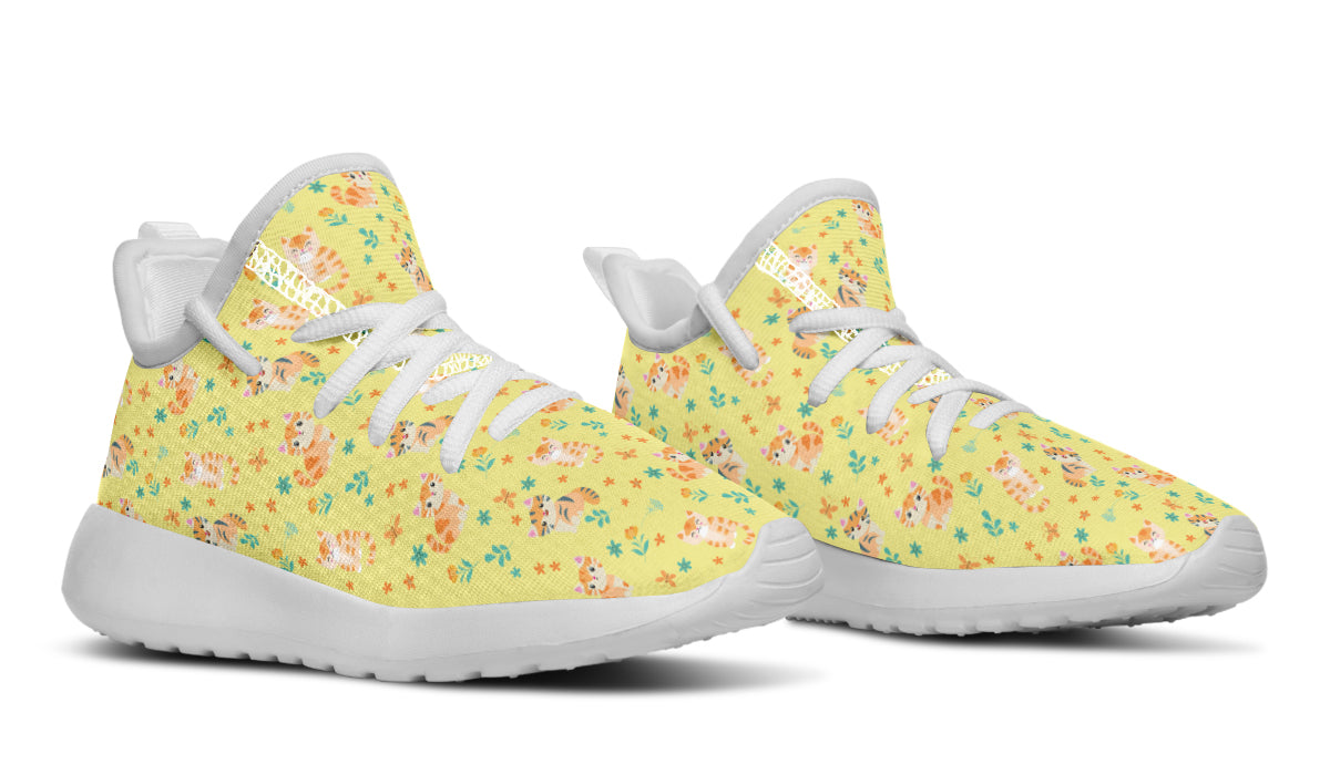 Kids Shoes Sneakers Floral Cats