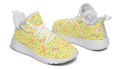 Kids Shoes Sneakers Floral Cats