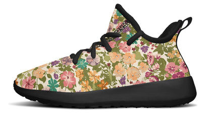 Kids Shoes Sneakers Mixed Flowers Pattern