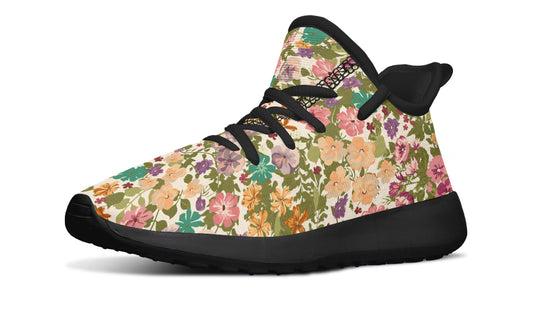 Kids Shoes Sneakers Mixed Flowers Pattern