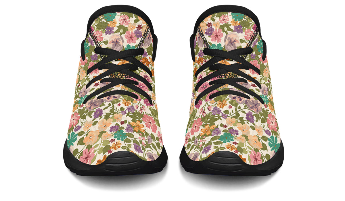 Kids Shoes Sneakers Mixed Flowers Pattern