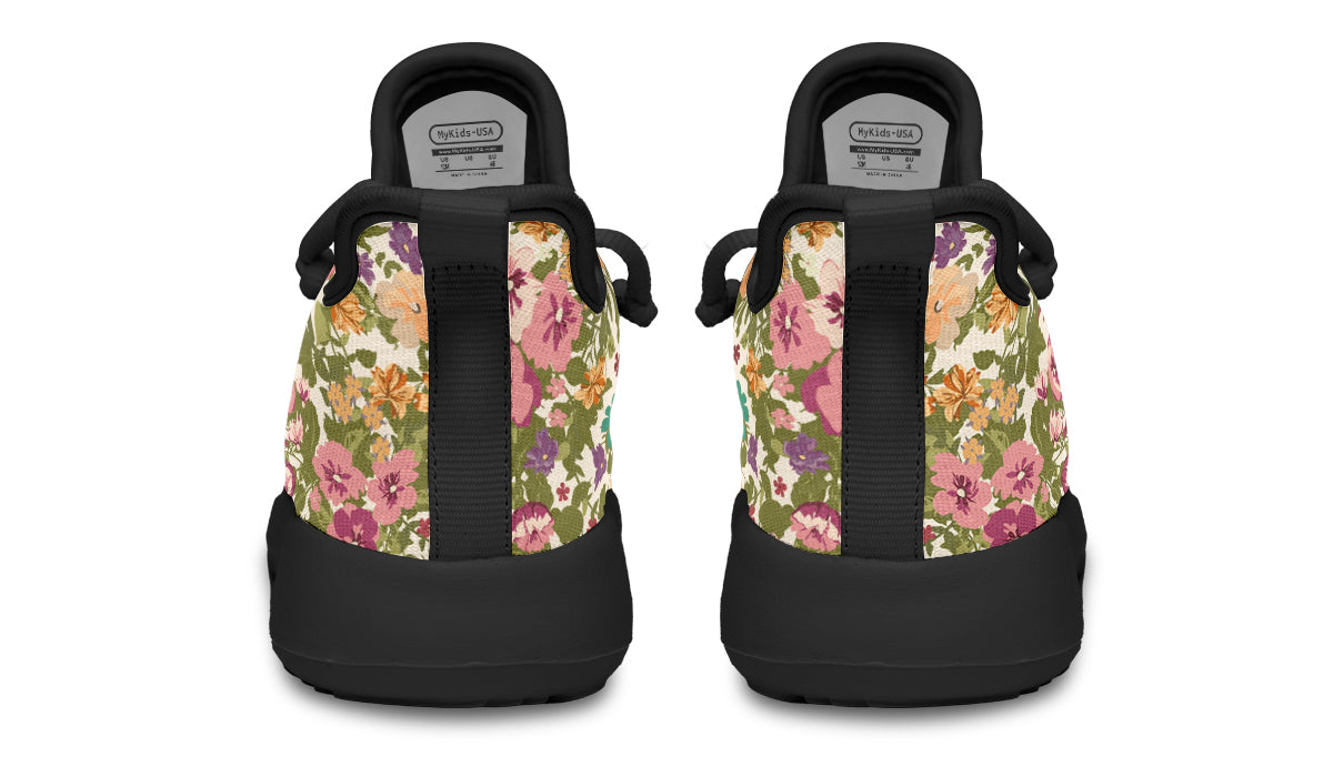 Kids Shoes Sneakers Mixed Flowers Pattern