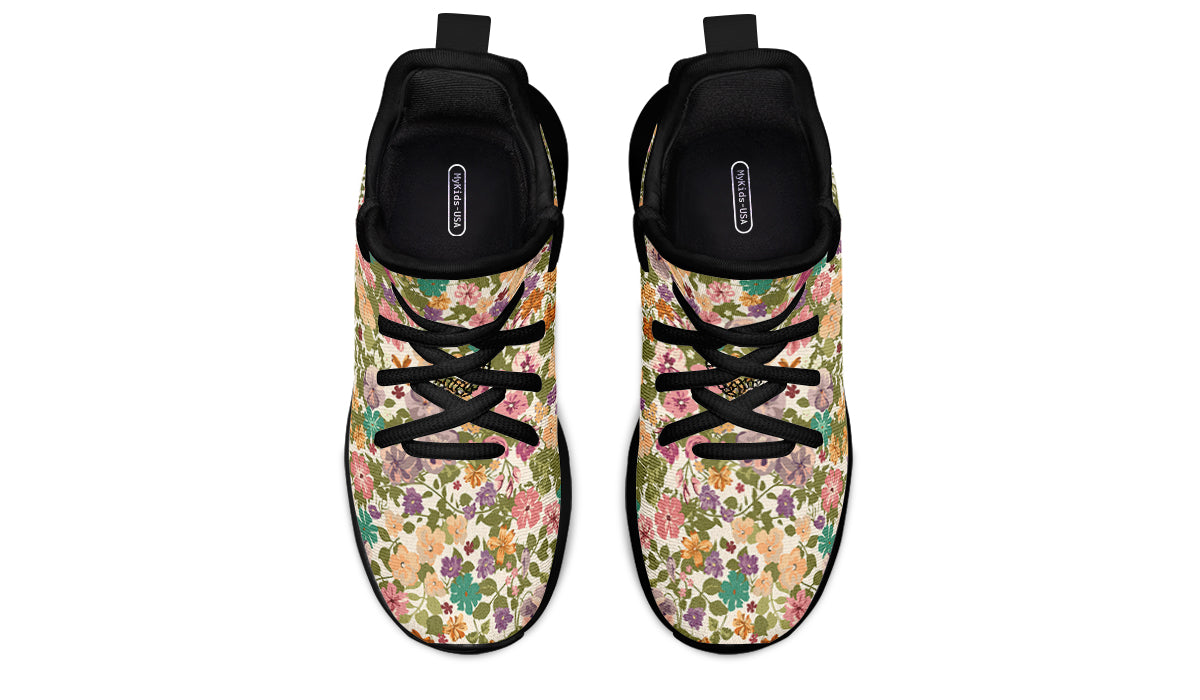 Kids Shoes Sneakers Mixed Flowers Pattern