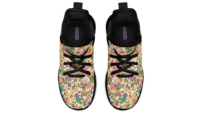 Kids Shoes Sneakers Mixed Flowers Pattern