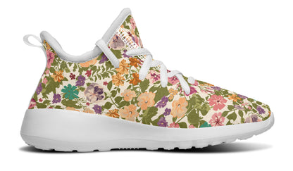 Kids Shoes Sneakers Mixed Flowers Pattern