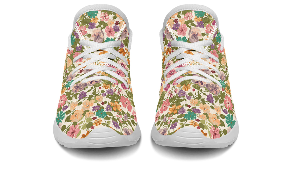 Kids Shoes Sneakers Mixed Flowers Pattern