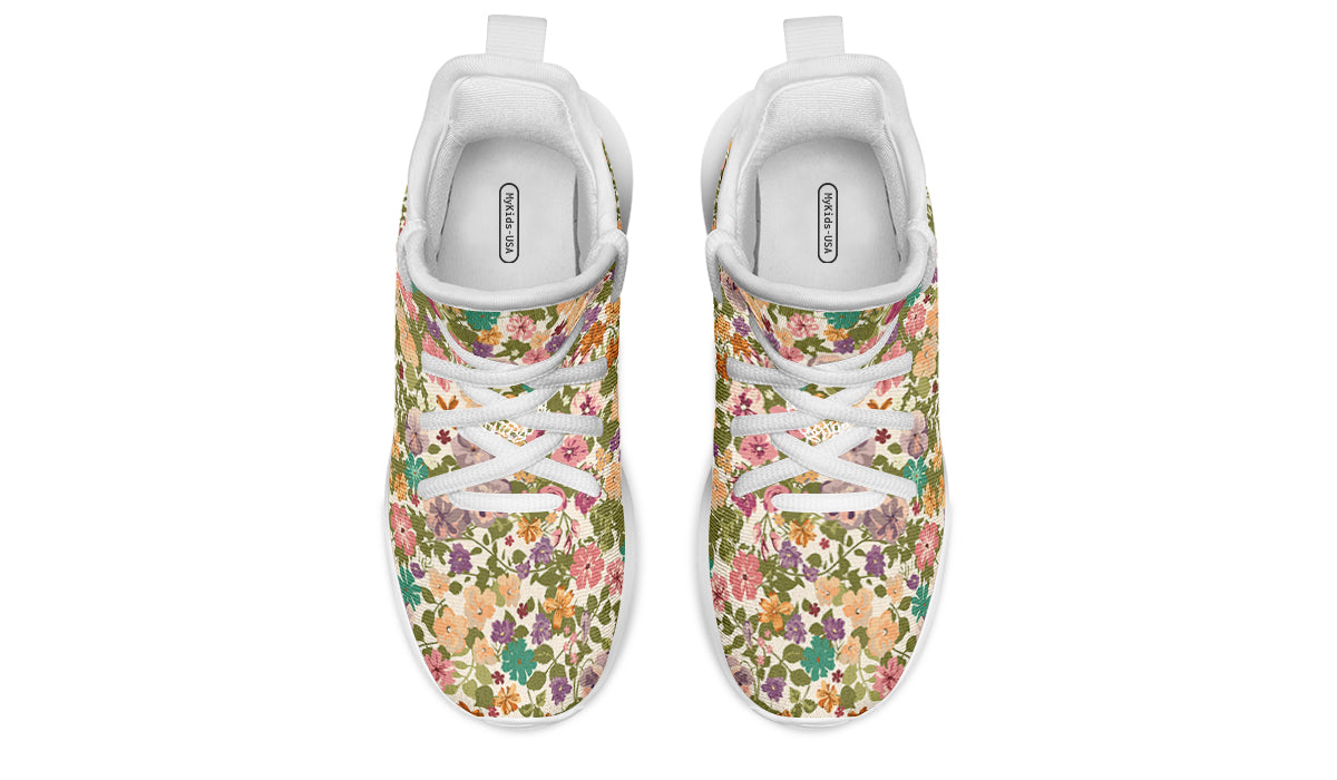 Kids Shoes Sneakers Mixed Flowers Pattern