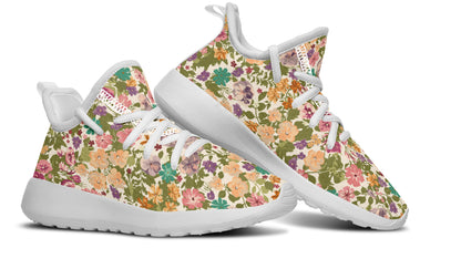 Kids Shoes Sneakers Mixed Flowers Pattern