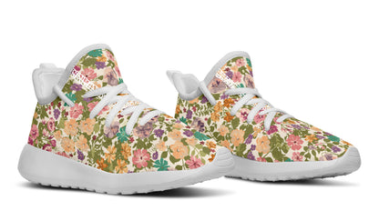 Kids Shoes Sneakers Mixed Flowers Pattern