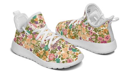 Kids Shoes Sneakers Mixed Flowers Pattern