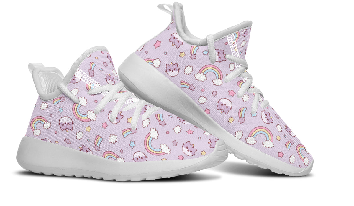 Zapatillas de deporte para niños Arcoiris y gatos 