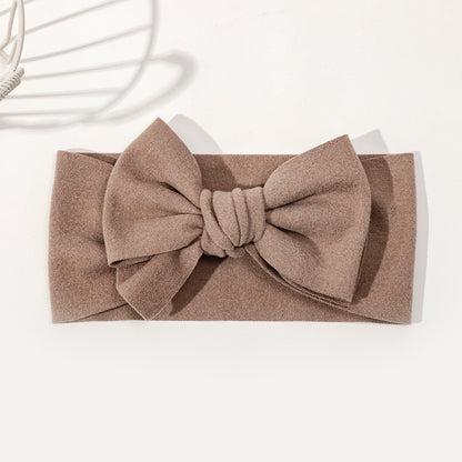 Elastic Baby Hairband with Solid Color Bow