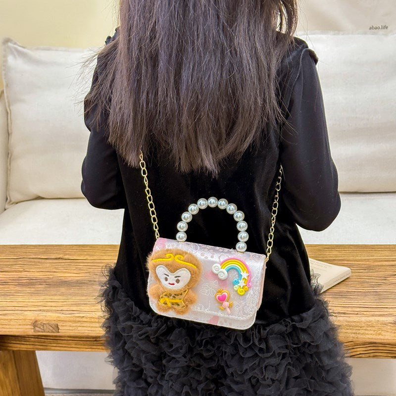 Stylish Cartoon Cute Little Monkey Girls’ Shoulder Bag