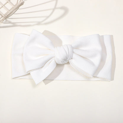 Elastic Baby Hairband with Solid Color Bow