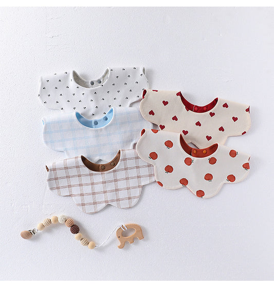 Adorable Simple Pattern Cotton Snap-on Flowers Shaped Bib