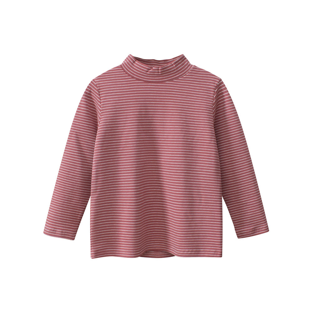 Autumn Baby Kids Girls Striped Long Sleeves Turtle Neck Top Pullover