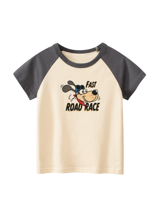 Boys’ Cartoon Animals Pattern T-Shirt In European And American Style