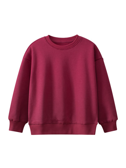 Arrival Baby Kids Plain Solid Color Crew Neck Long Sleeves Warm Cozy Pullover