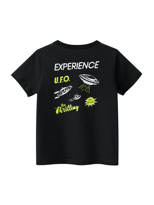 Boys’ Cartoon UFO Pattern T-Shirt In European And American Style