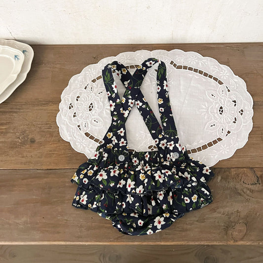 New Arrival Summer Baby Girls Floral Print Strap Overalls Onesies