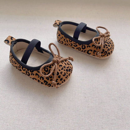 Autumn Baby Girl Leopard Pattern Toddler Soft-Sole Anti-slip Walking Shoes